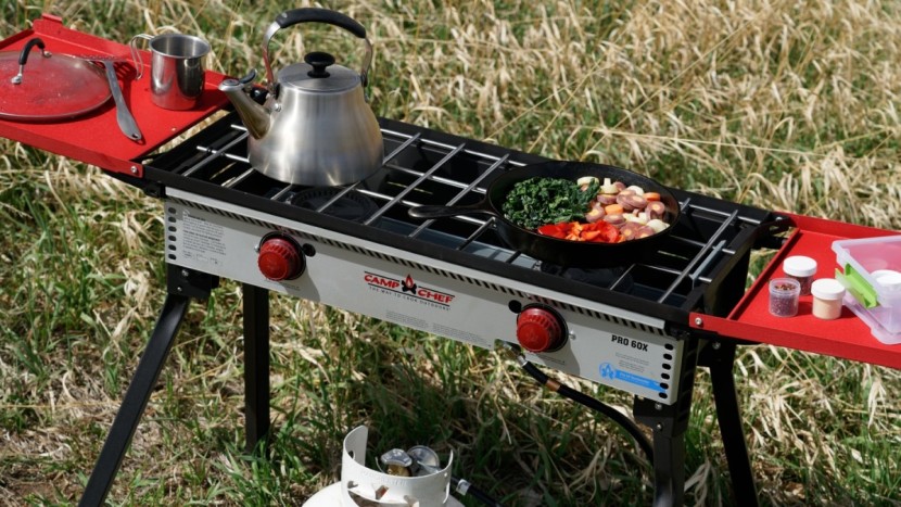 camping stove - free standing stoves create a spacious outdoor kitchen for treating...