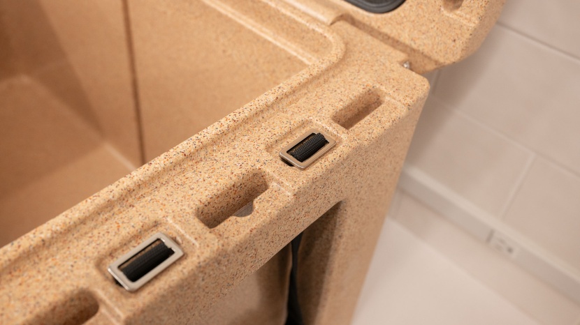 the molded-in slots of the canyon outfitter allow it to be still...