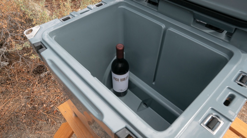 we were able to fit a wine bottle vertically and horizontally in the...