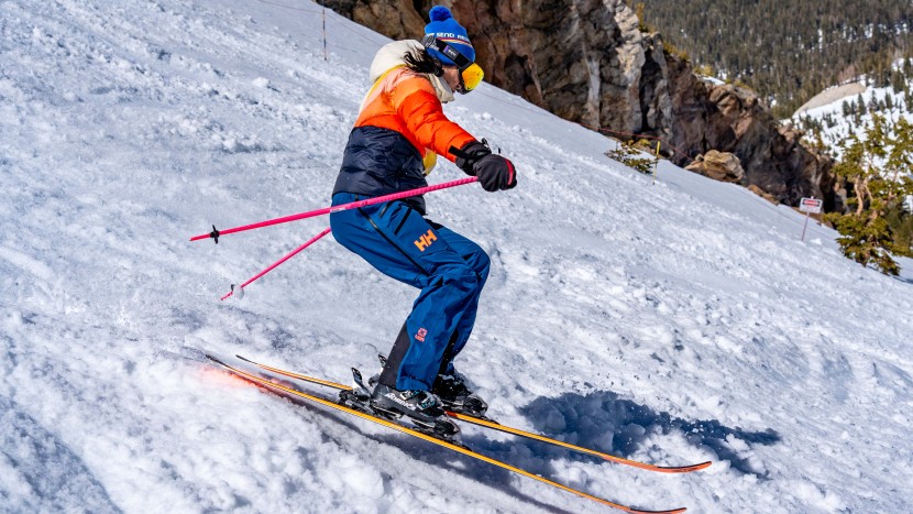 blizzard black pearl 94 - if we didn't stay on top of it, this ski had a tendency to sneak out...