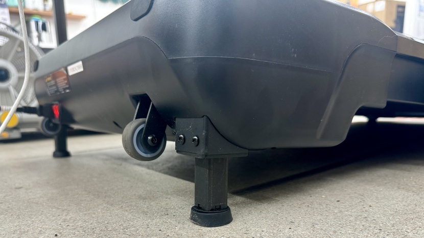 urevo strol 1 pro foldable treadmill - these feet create the three incline positions; they don't retract...