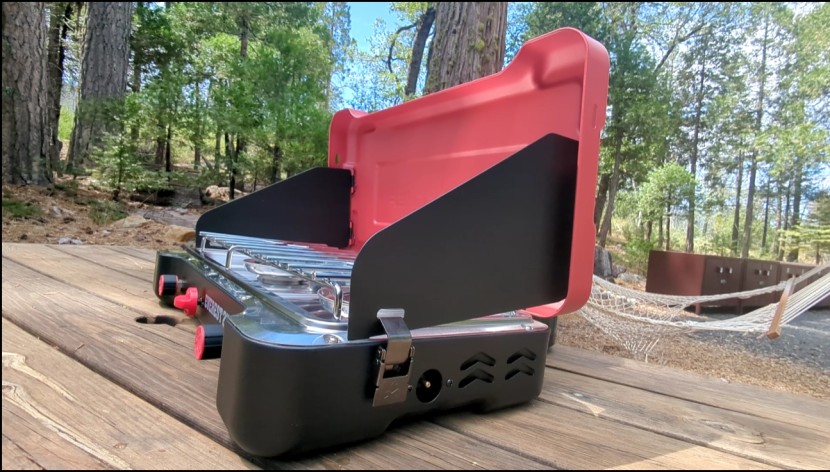 camping stove - with tight windscreens and slightly recessed burners, the everest 2x...