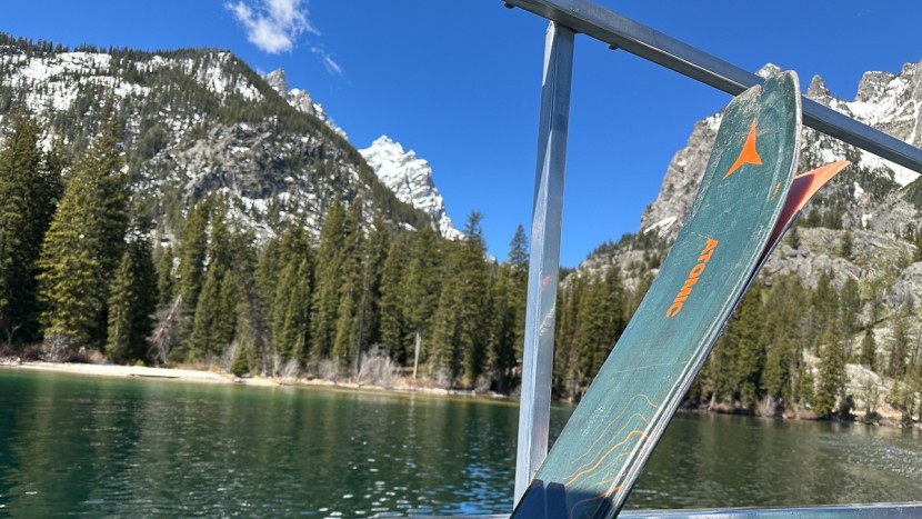 backcountry skis - spring skiing involves firm snow. and if you're in the tetons...