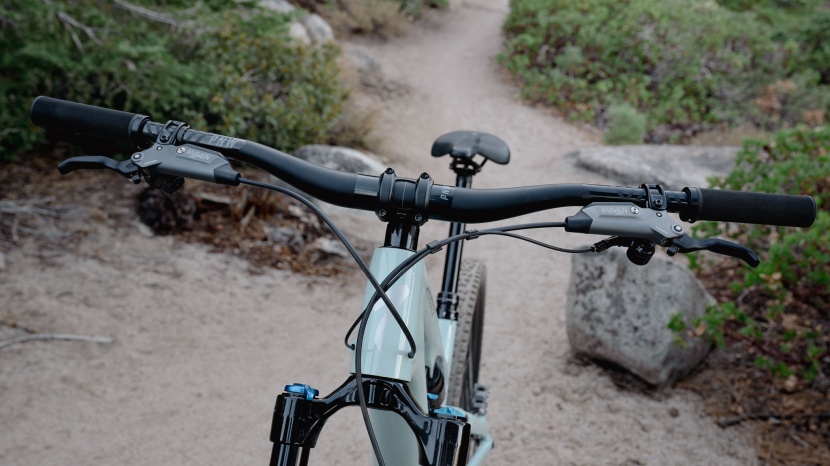 the cockpit is clean, and sram's stealth levers give it low-profile...