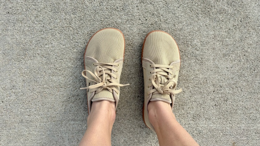 whitin minimalist for women - the toe box is wider than most. our toes had no trouble splaying out...