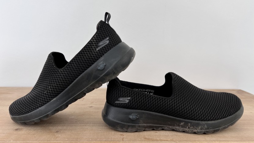 skechers go walk joy for women - the go walk joy slide on easily, but aren't completely hands-free.