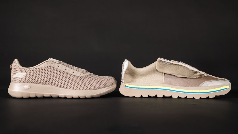 skechers gowalk max effort - we cut these shoes in half to see exactly what went into them.