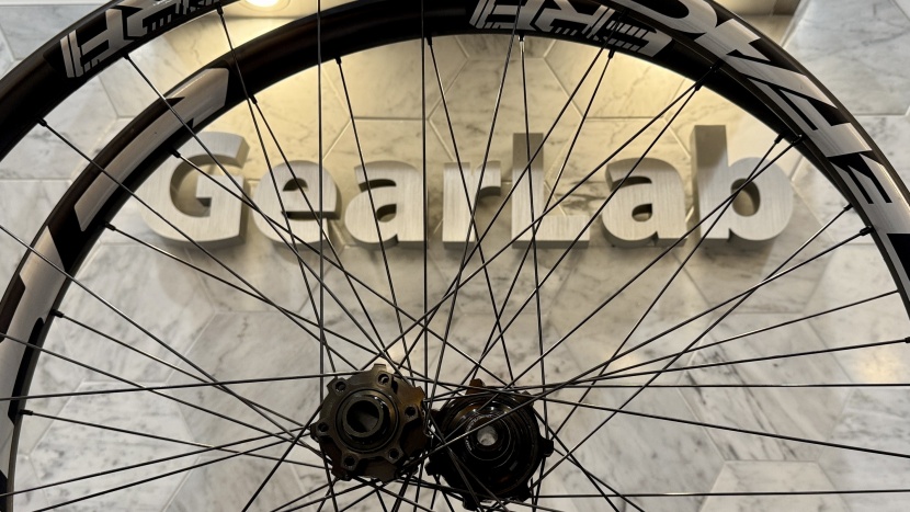 raceface era wheelset - we struggled to criticize these wheels, but the (removable) graphics...