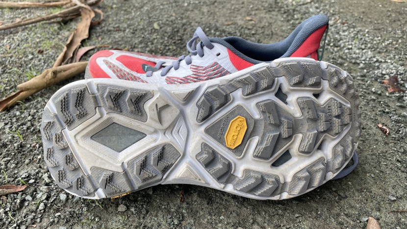 the mafate speed's vibram outsole enhances stability and...