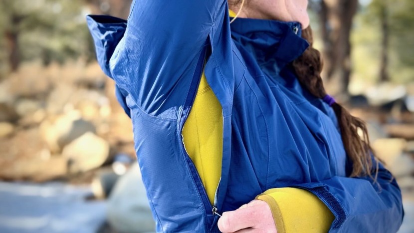 some modern rain jacket designs feature a more flexible fabric that...