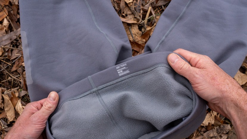 arc'teryx rho heavyweight bottoms - a soft, fuzzy hand is found in the skin-side fabric face of the...