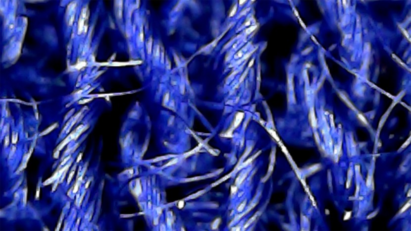 the merino tech bottoms seen under a microscope.