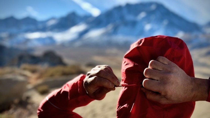 although the hood is slim fitting, the back can be adjusted to...