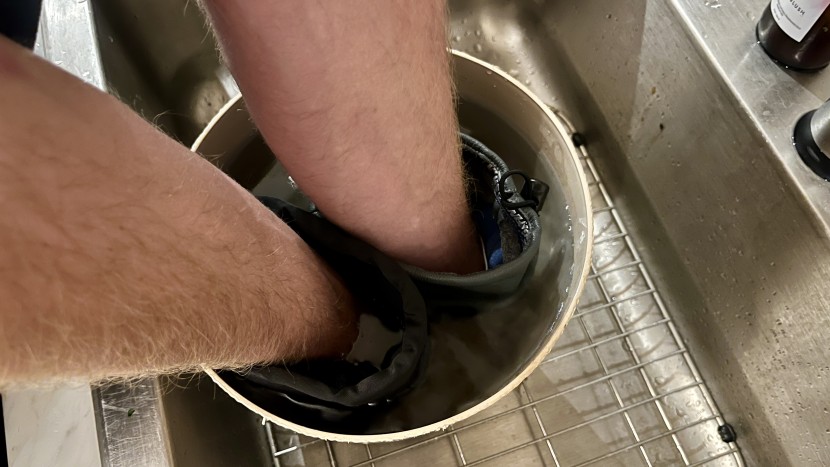 ski gloves - it's easy to tell which gloves are waterproof and which aren't when...