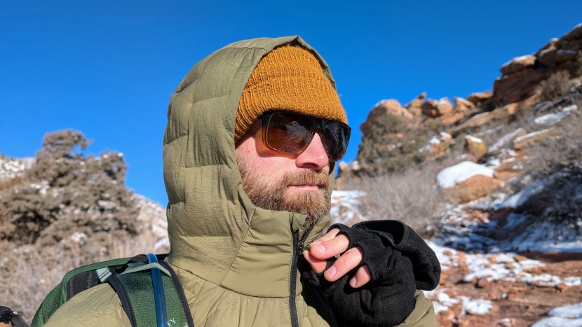 mountain hardwear stretchdown hoody - the full-coverage hood helps you to seal in tons of warmth.