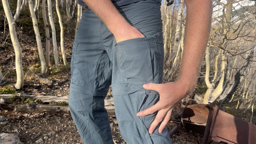 the sahara includes two front cargo pockets, one with a zipper and...