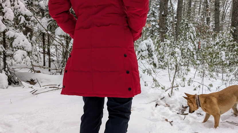 canada goose shelburne - when you open the kick flap for easier movement, the shelburne looks...