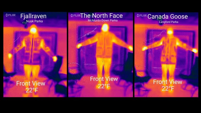 canada goose langford parka - side by side thermal images of three of our top parkas. it's easy to...