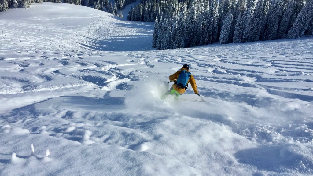 ski pants men - testing ski pants in early season powder, teton range, wyoming.