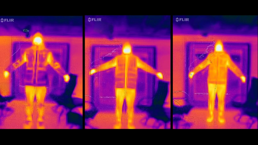 winter jacket men - this side-by-side thermal image comparison of three jackets clearly...