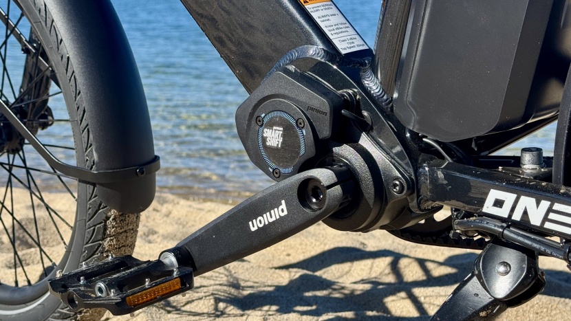 with a similar form factor to a mid-drive motor, the pinion gearbox...