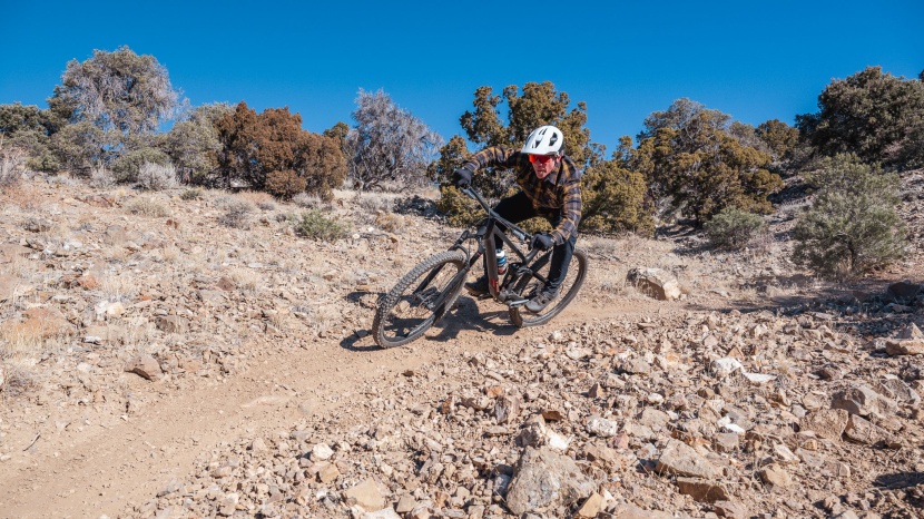trek top fuel 9.8 gx axs - pictured here with the stock tires, the bike felt exponentially more...