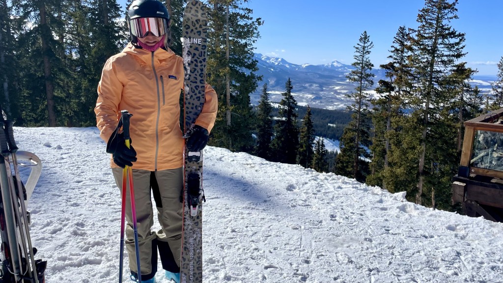 outdoor research hemispheres bib for women - resort skiing in the hemispheres bib.