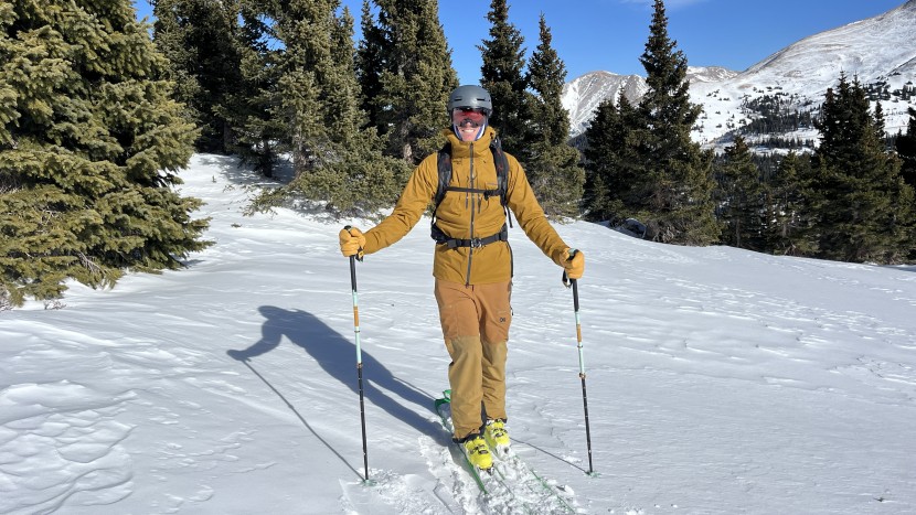 skiing with the black diamond traverse pro.