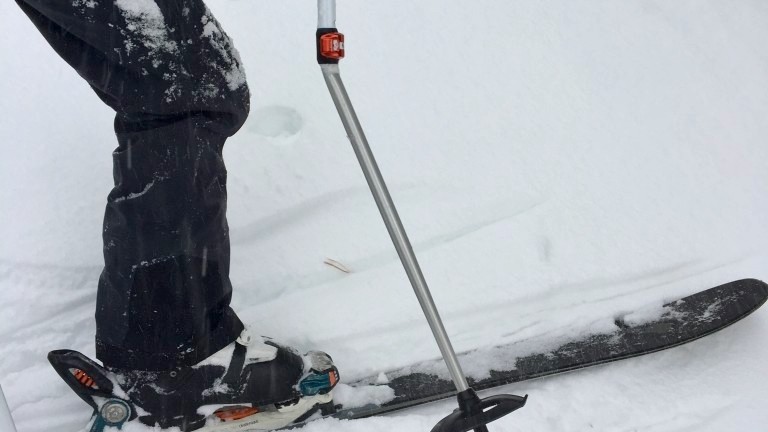 they msr dynalock trail bent just below the lever lock.