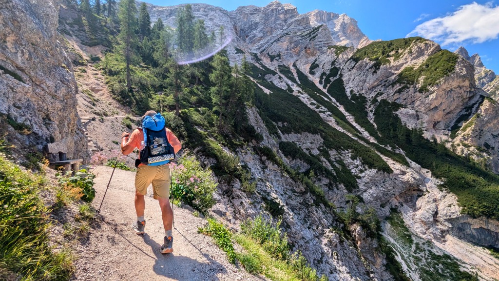 hiking shorts - it's all uphill from here. crushing our first day of trekking in the...