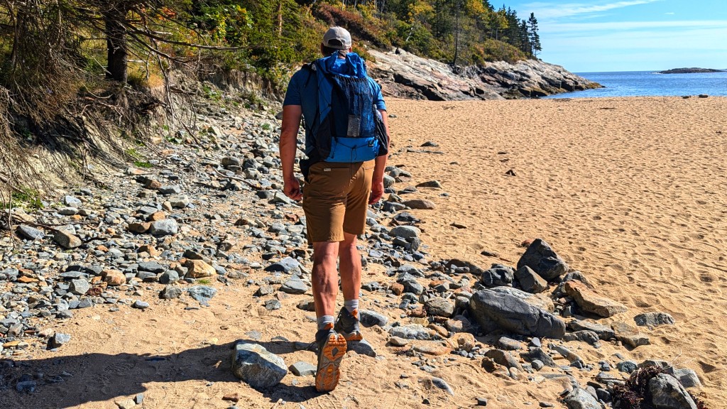 outdoor research ferrosi short - headed for the shore in maine's acadia national park.