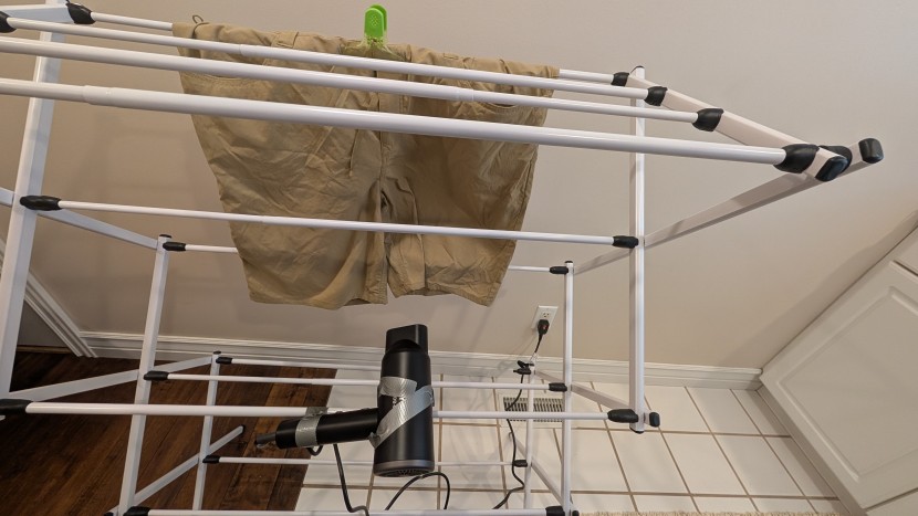 timing our quandary's dry time with the help of a hair dryer set to...