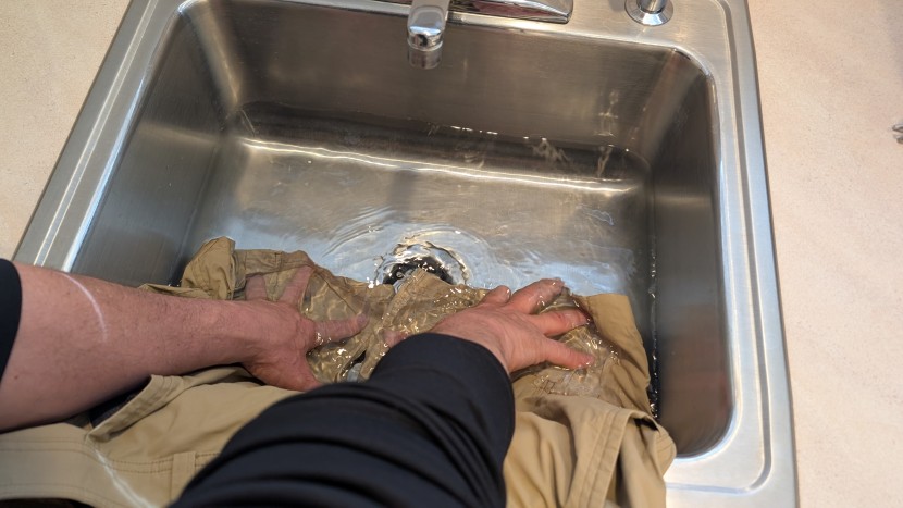 giving the bottom half of these shorts a three minute dunking to see...