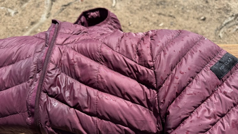 decathlon simond mt100 hooded puffer for women - the polyamide shell resisted water during our lab tests, though some...