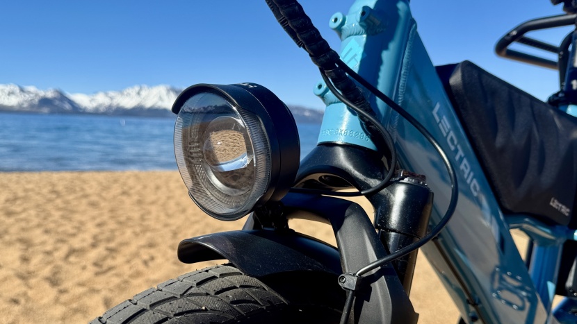 lectric xpedition 2.0 - the headlight is quite bright, but its led illumination uses very...