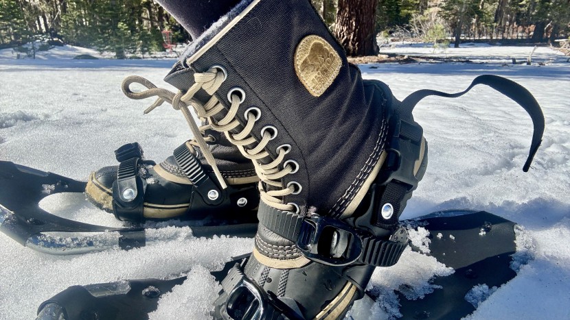 goplus for women - fully tightened on a smaller boot, the ratchet and nylon straps...