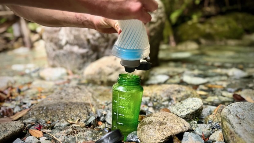 the hollow fiber filter effectively removes waterborne bacteria...