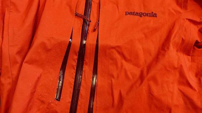 patagonia m10 storm for women - directly after the shower test.