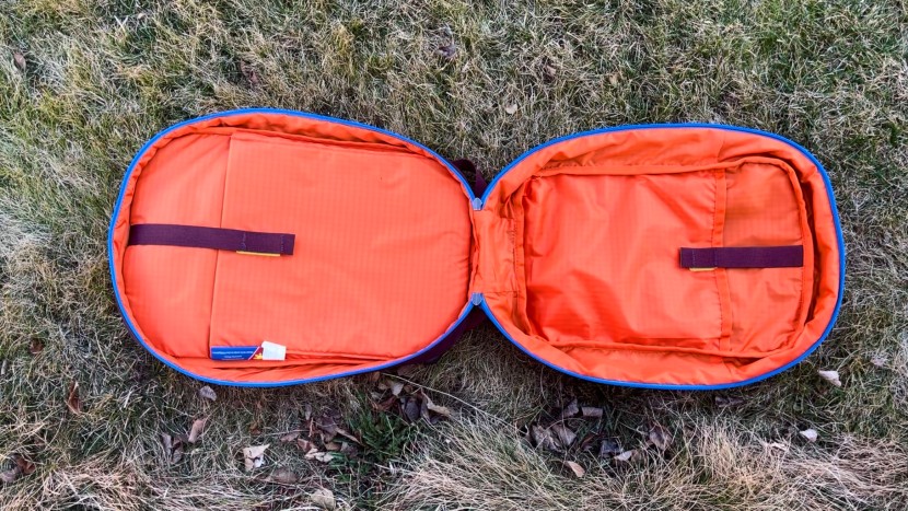 the cotopaxi 13l chasqui opens flat like a suitcase when packing...