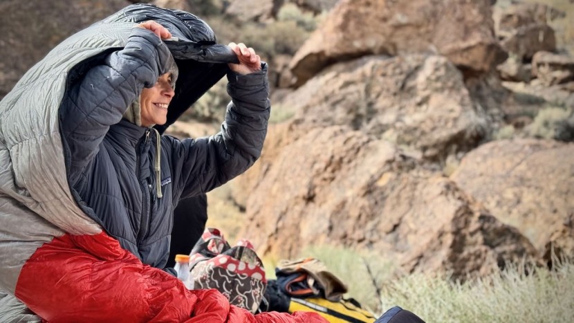 mountain hardwear phantom 15 - lisa coleman remains warm, content, and comfortable during an...