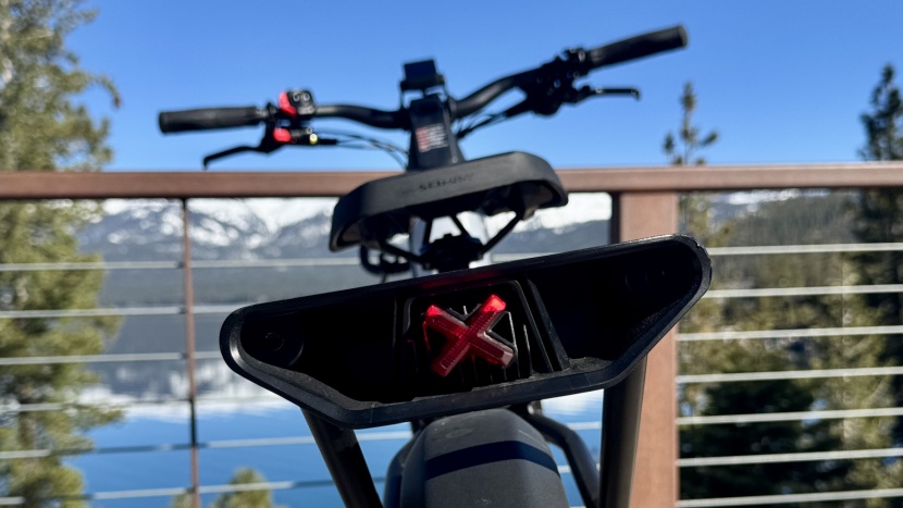 the led tail light is minimal in size but produces a bright glow...