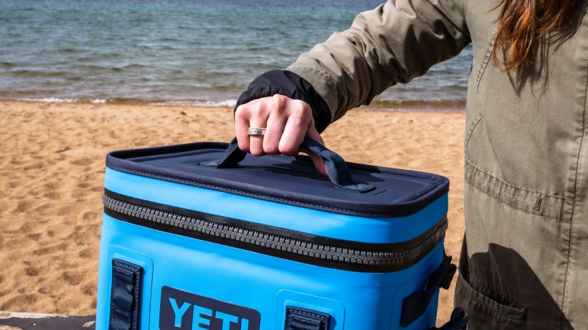 soft cooler - large, well-placed handles on the top and sides of the yeti hopper...