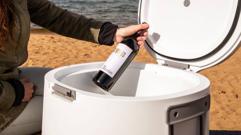 east oak rotomolded 25 - although a bottle of wine won't fit upright in the east oak, it...