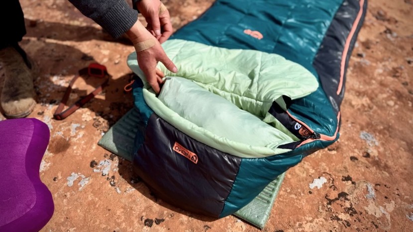 our largest down puffy jacket easily packs into the pillow sleeve.