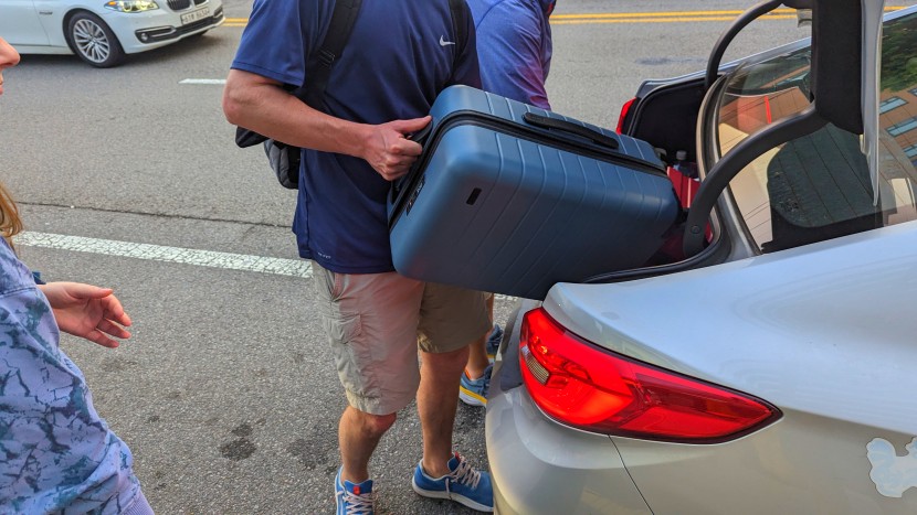 the carry on and the large from away make a great pair for longer...