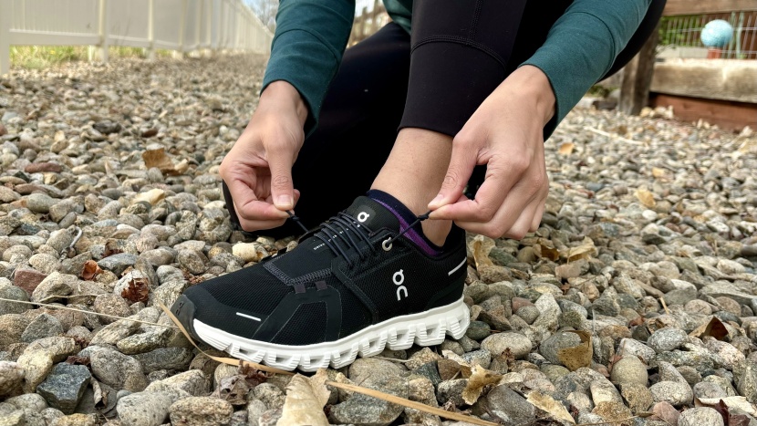 the elastic laces stretch some after the first walk, but we have...