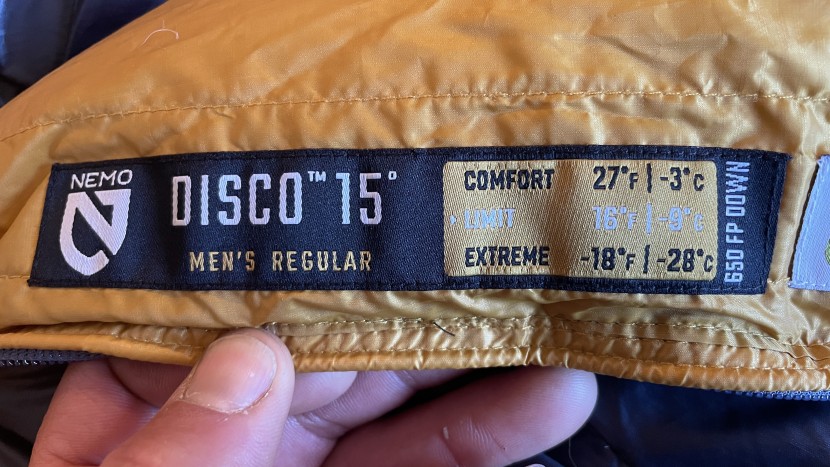 backpacking sleeping bag - manufacturers can advertise bags with whatever temperature rating...