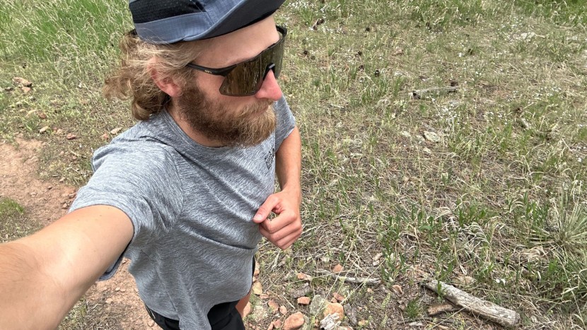 running sunglasses - 100% hypercraft in action on the move, keeping our eyes protected...