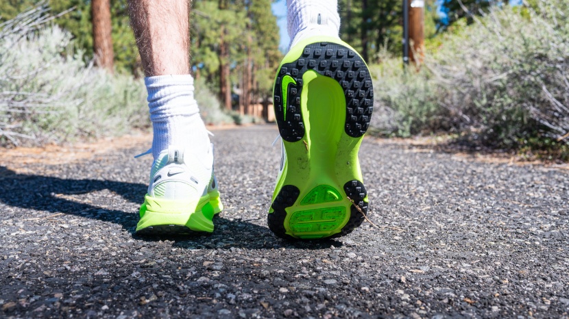 the rubber outsole of the nike vomero helps it grip better on wet...