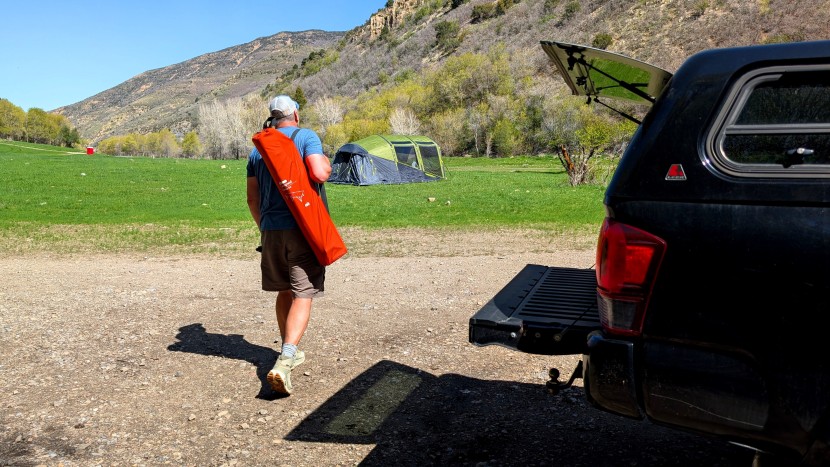 headed for camp with the rei co-op campwell over our shoulder.
